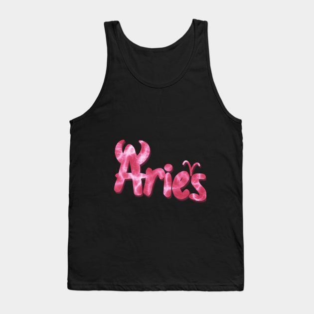 Viva Magenta Aries Zodiac Sign Tank Top by Diaverse Illustration